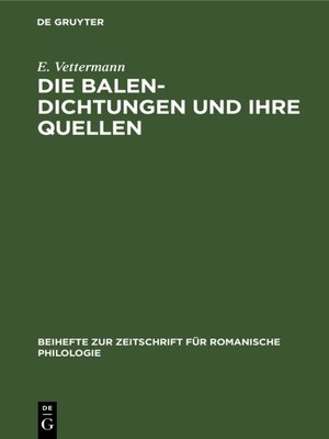 cover image of Die Balen-Dichtungen und ihre Quellen